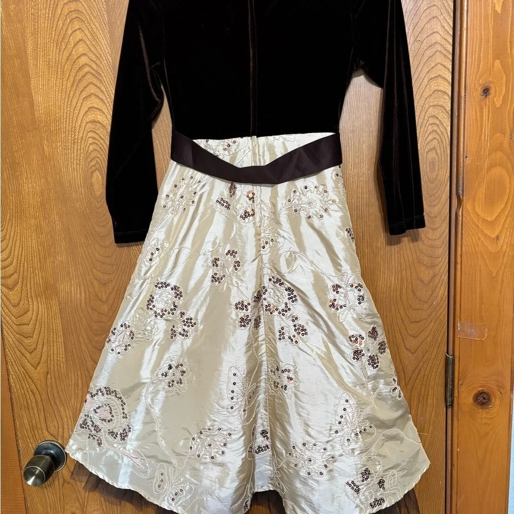 Rare Editions Velvet and Floral Kids Dress